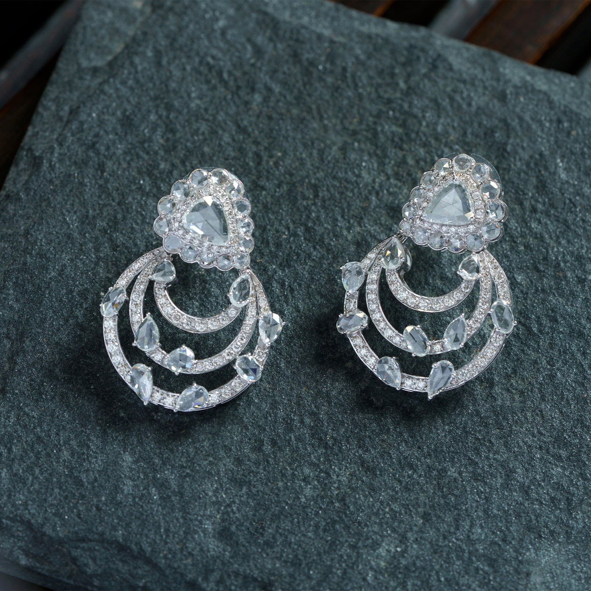 Astra Halo Diamond Earrings