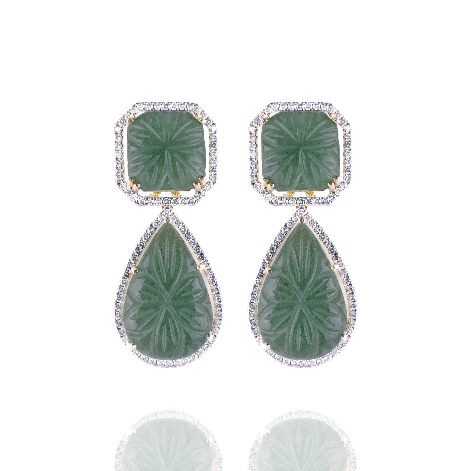Meridia Diamond Emerald Earrings