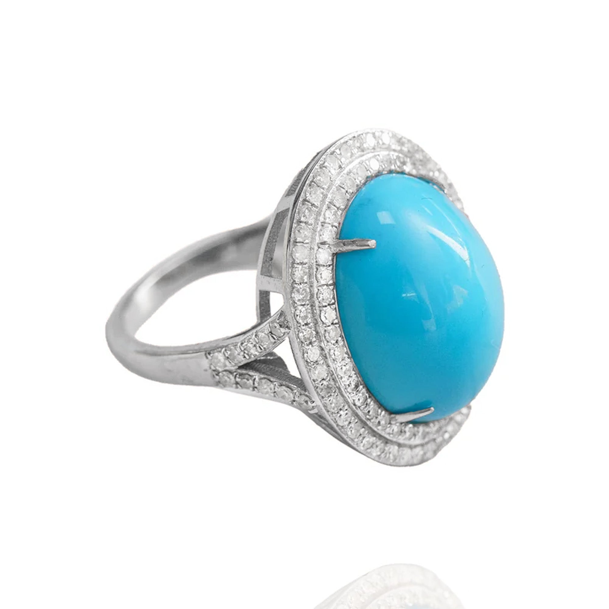 Grande diamond turquoise Ring