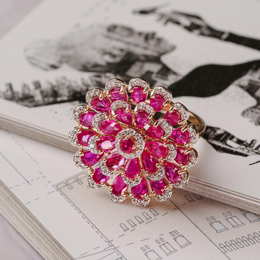 Fiora diamond ruby Ring