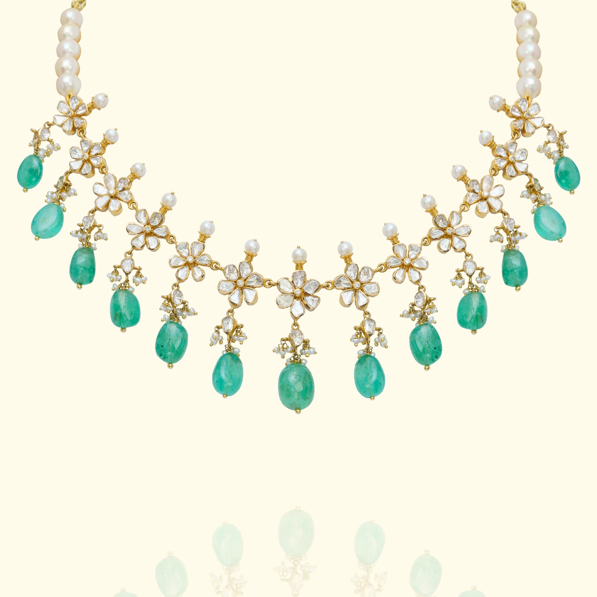Aima Polki emerald Necklace