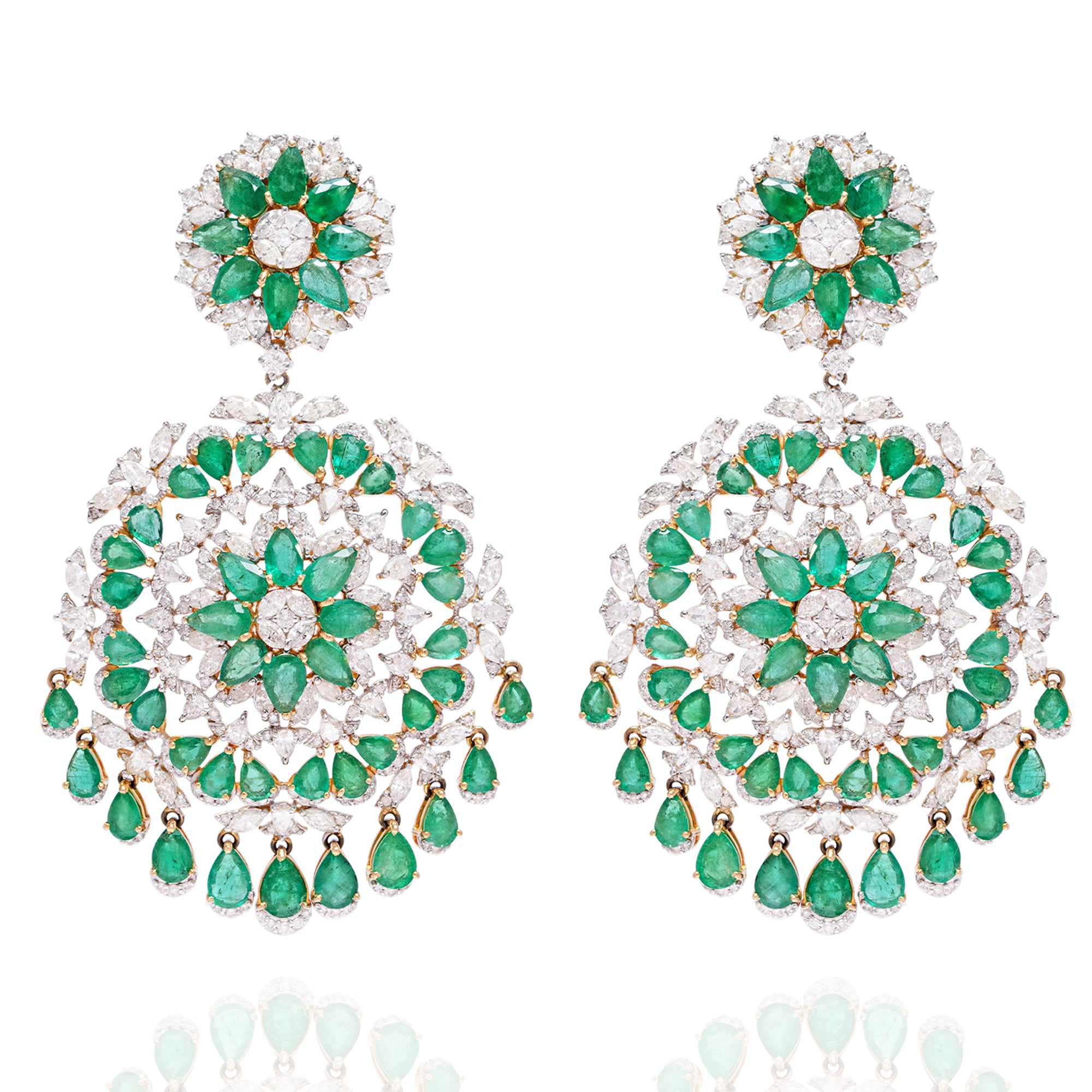Selin Diamond Emerald Earrings