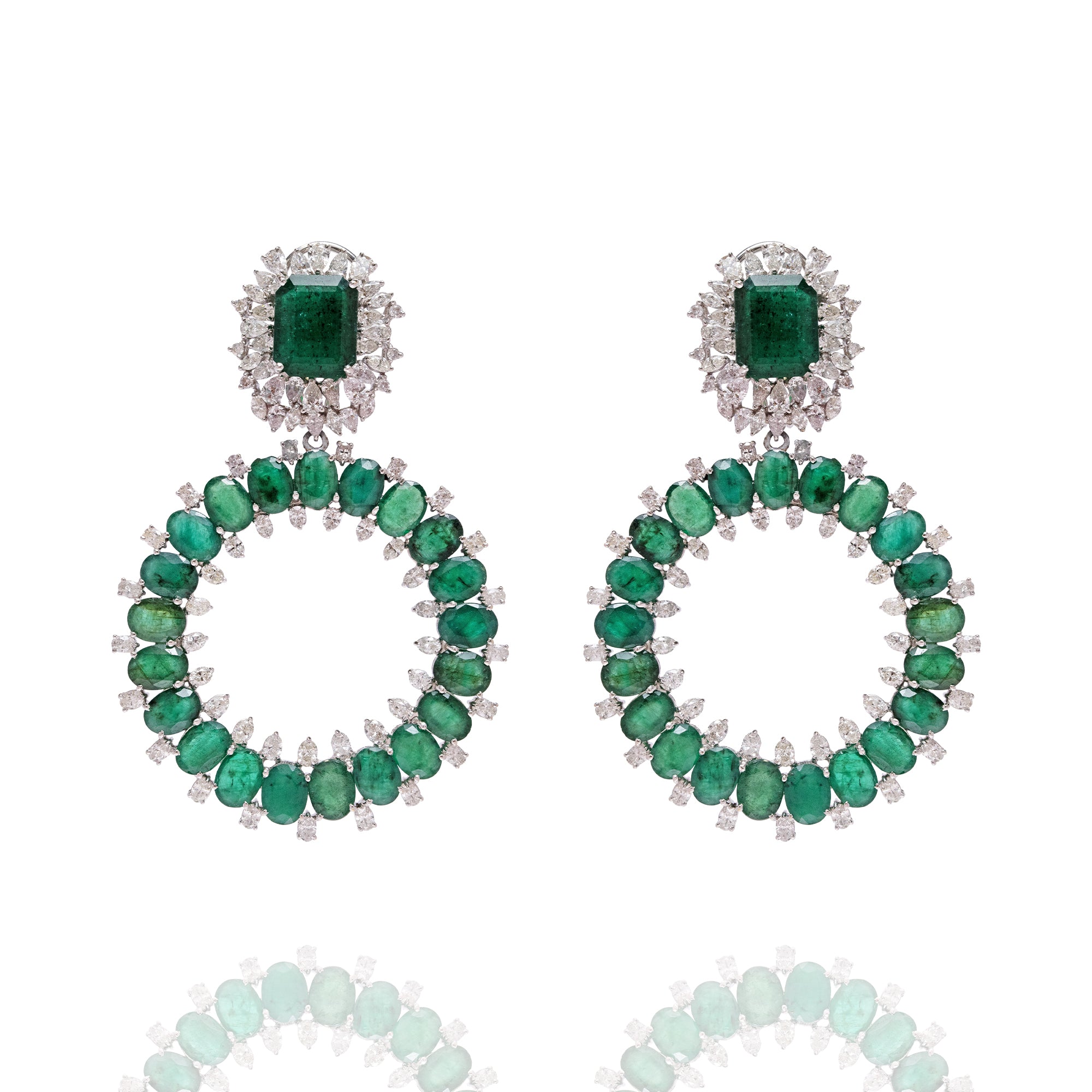 Brea Diamond Emerald Earring