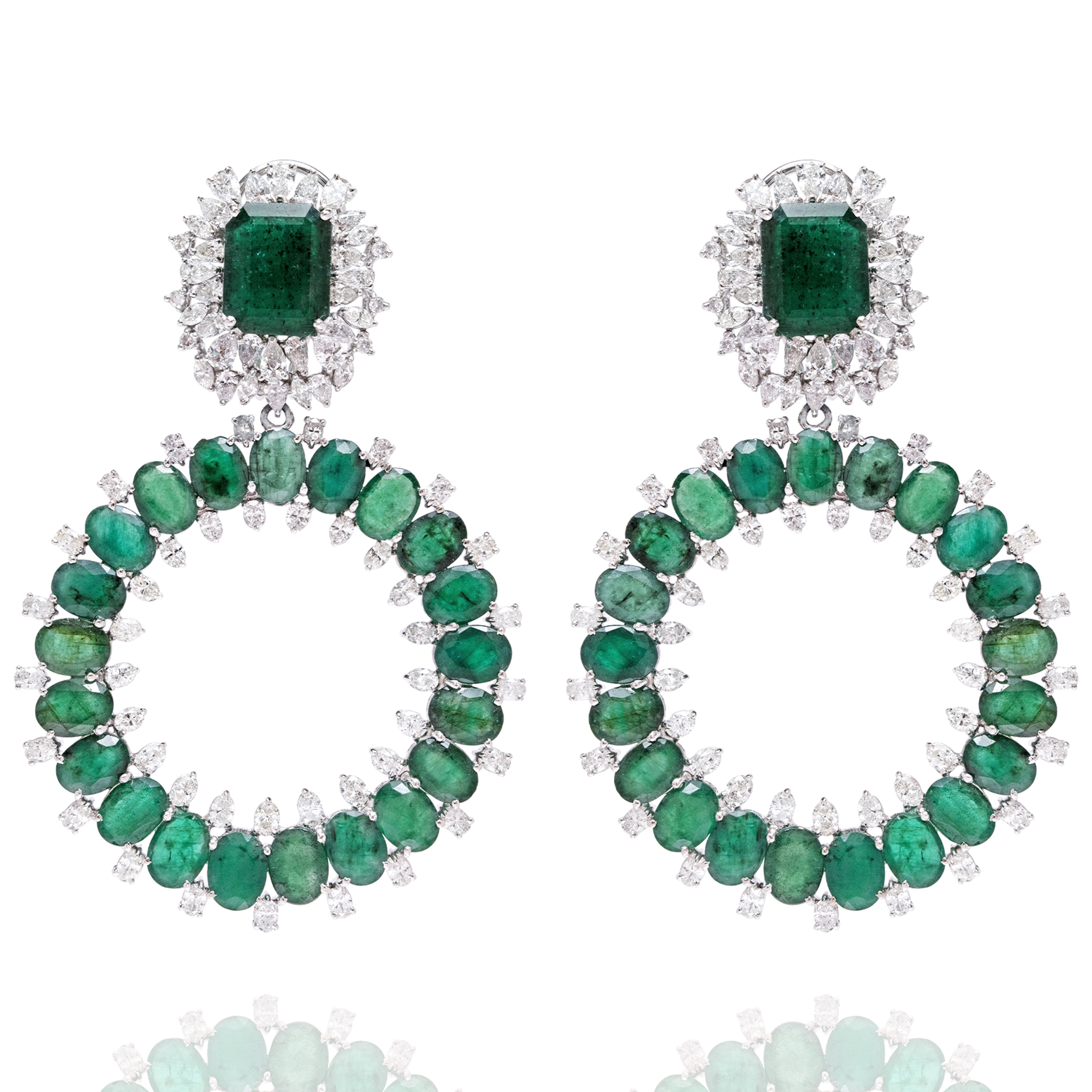 Brea Diamond Emerald Earring