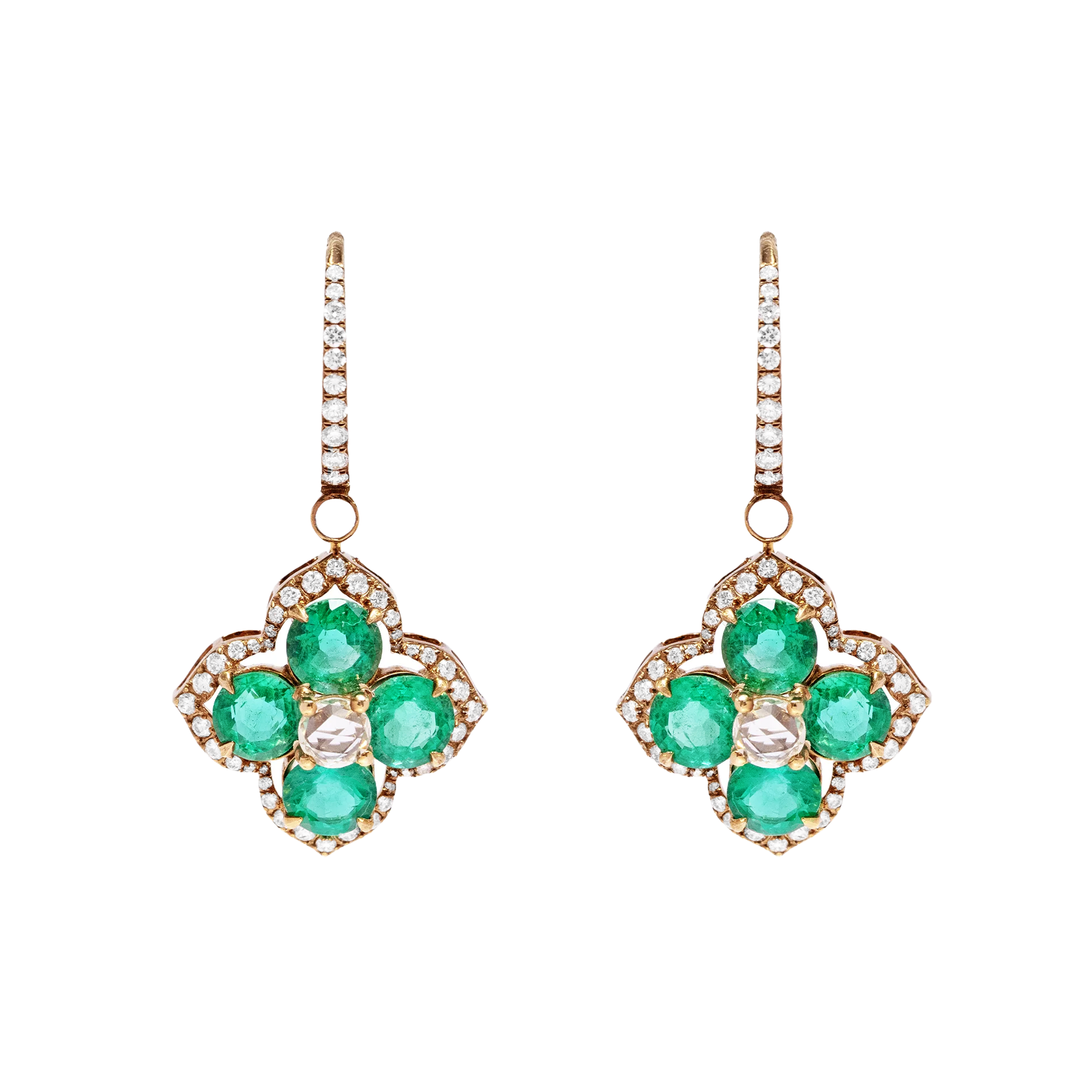 Diana Diamond Emerald Earrings