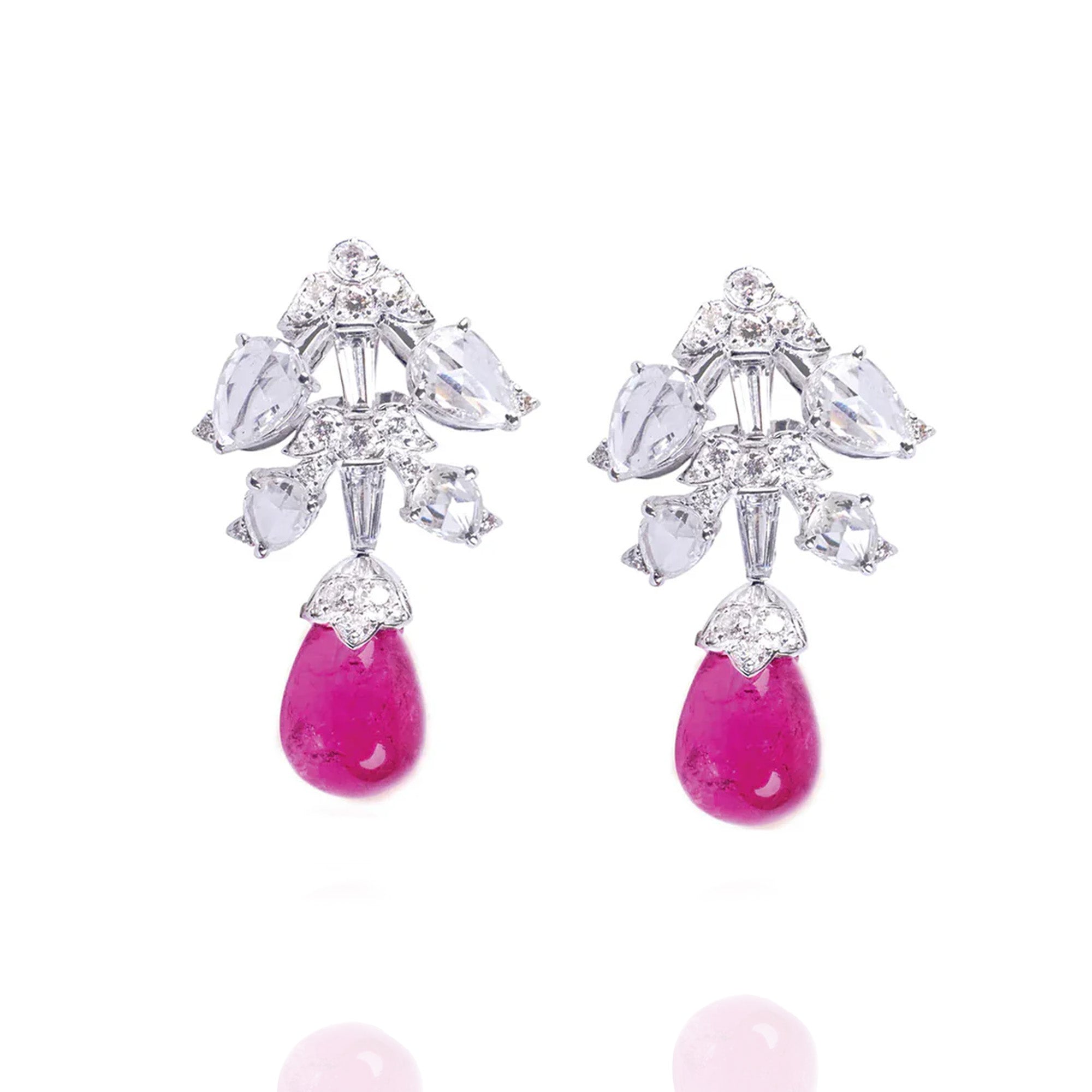 Reverie Rose Cut Diamond Tourmaline Earrings
