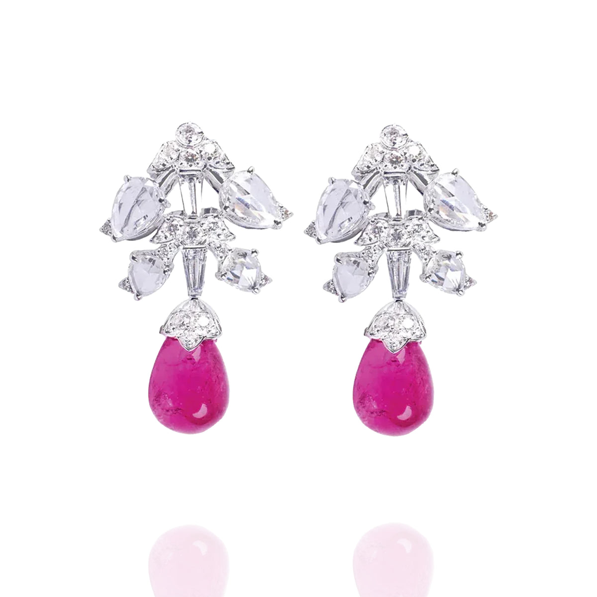 Reverie Rose Cut Diamond Tourmaline Earrings