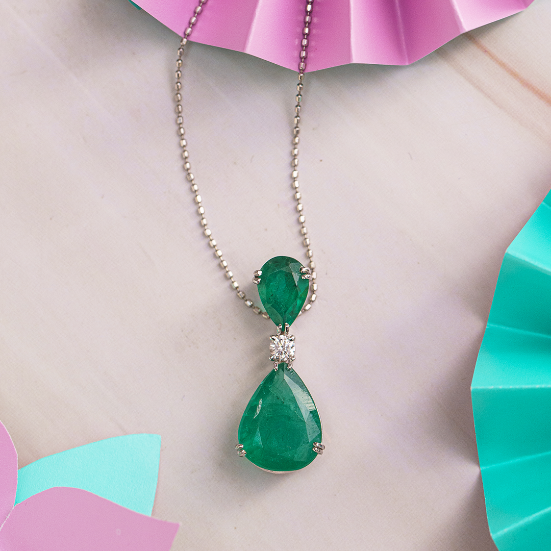 Baisse diamond emerald Pendant