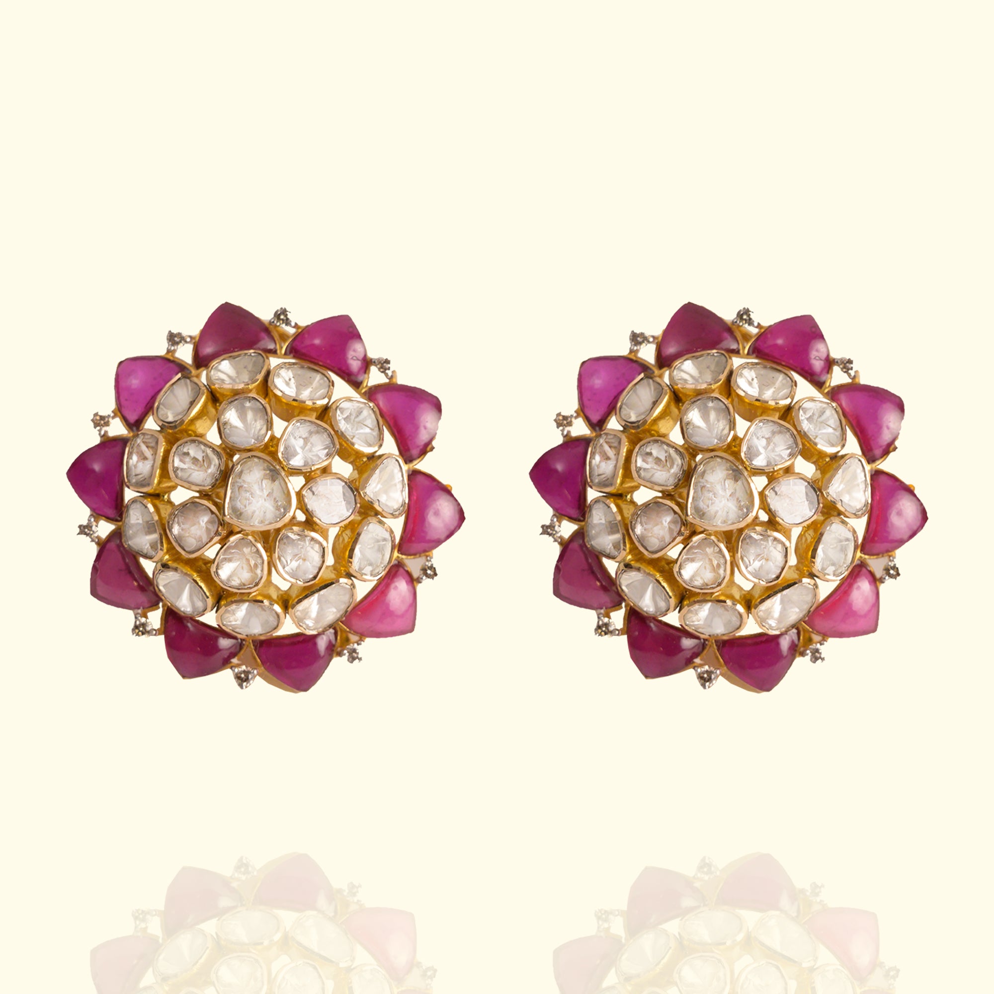 Aiyanna Polki Ruby Earrings