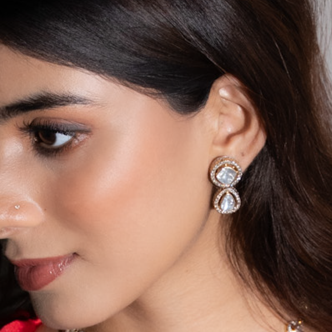 Mirela Polki Ruby Earrings