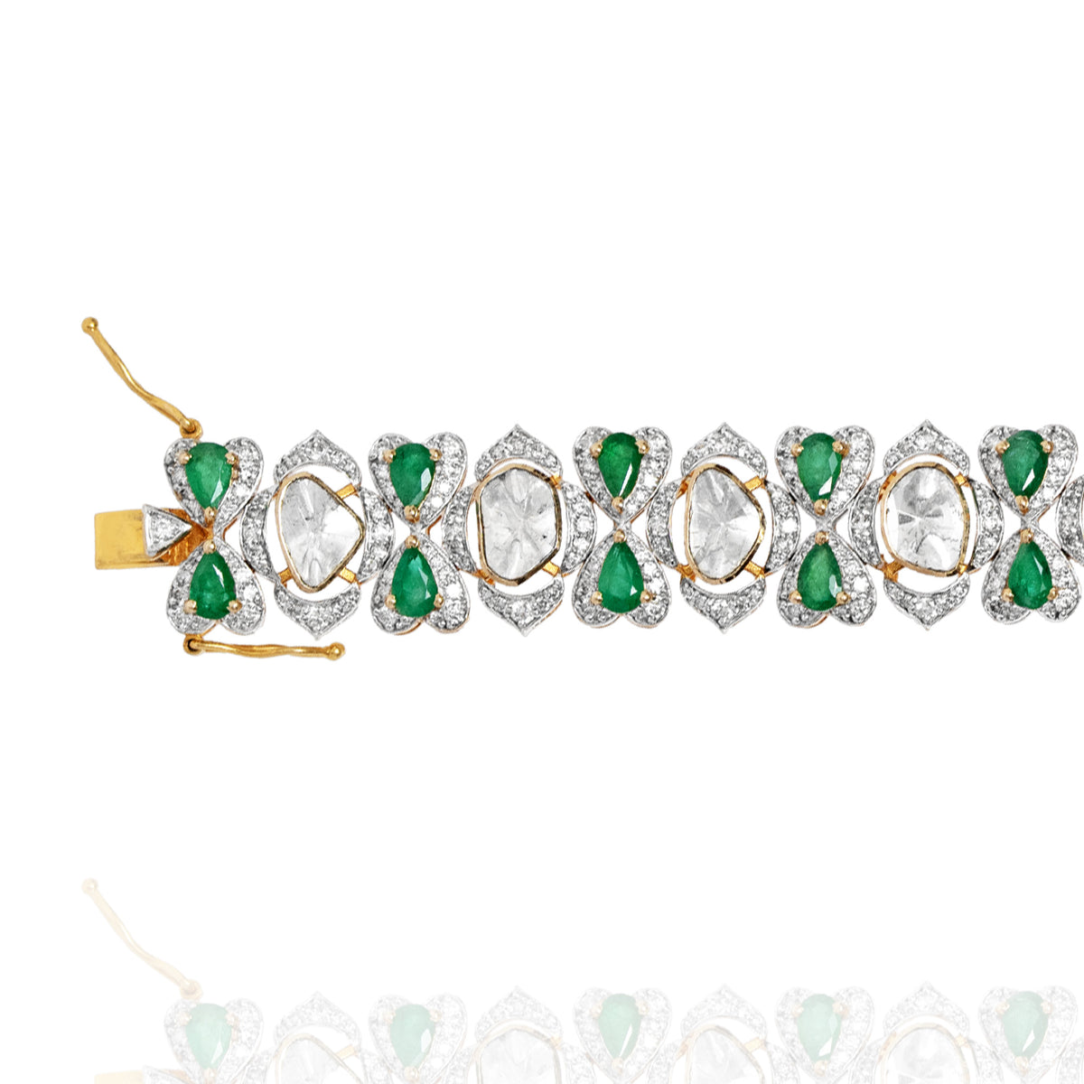 Lavanya Polki Emerald Bracelet