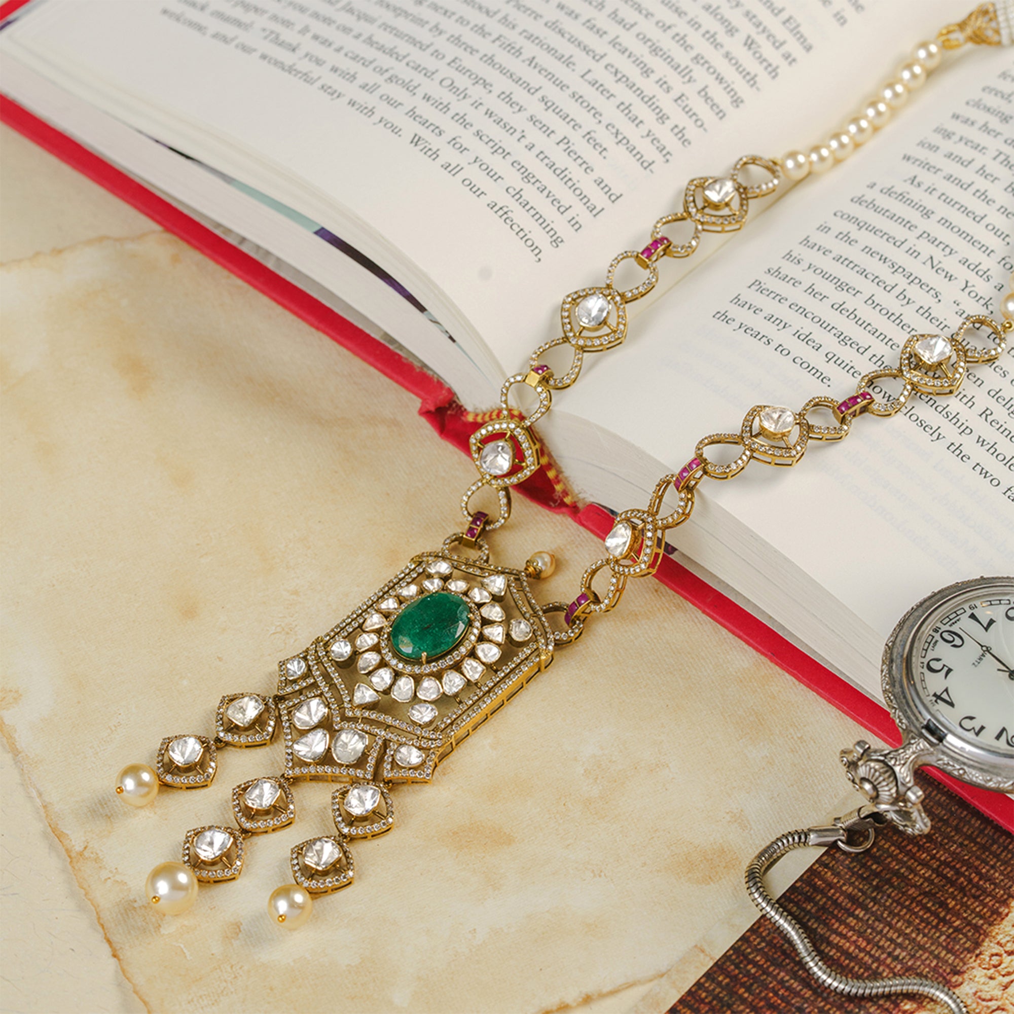 Ferozma Polki emerald Pendant