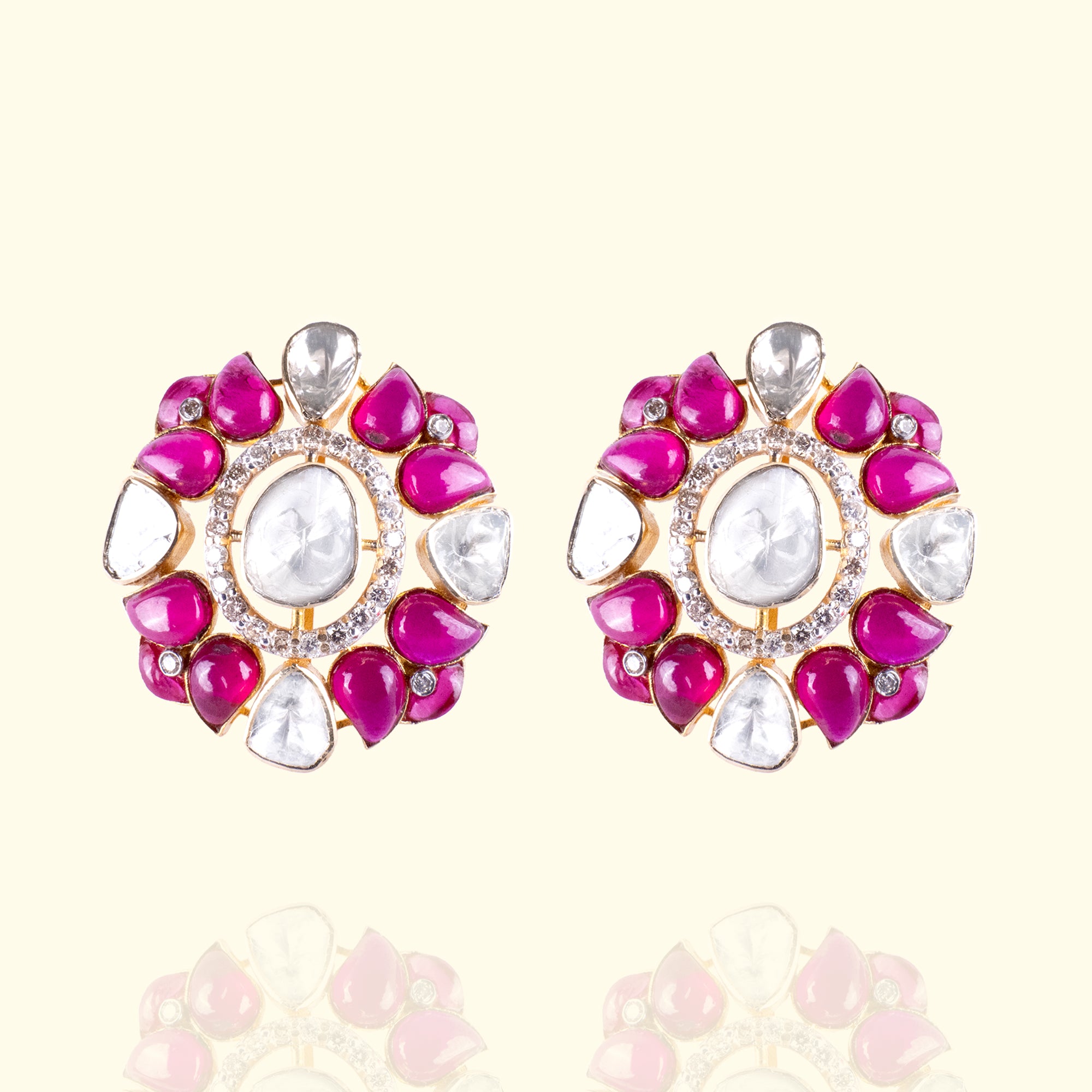 Urooj Polki Ruby Earrings