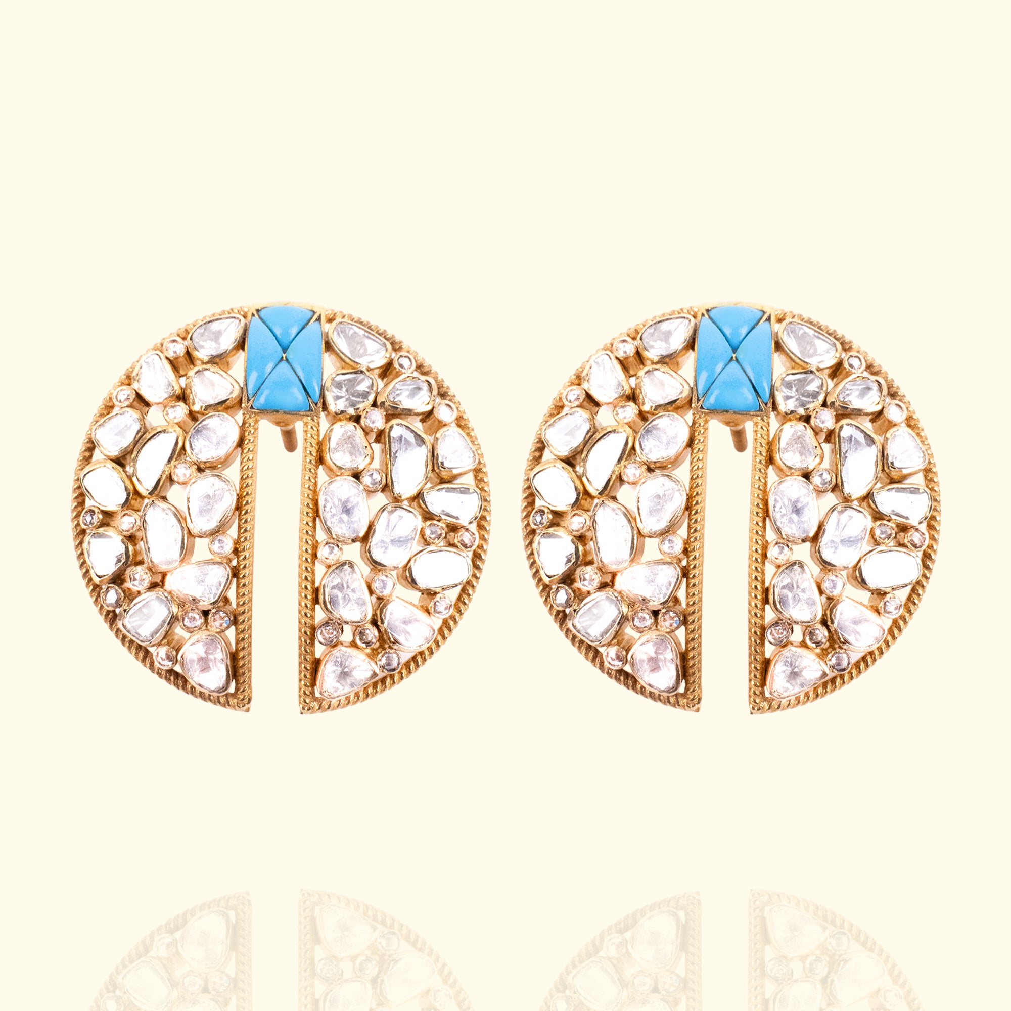 Kaavish Polki Turquoise Earrings