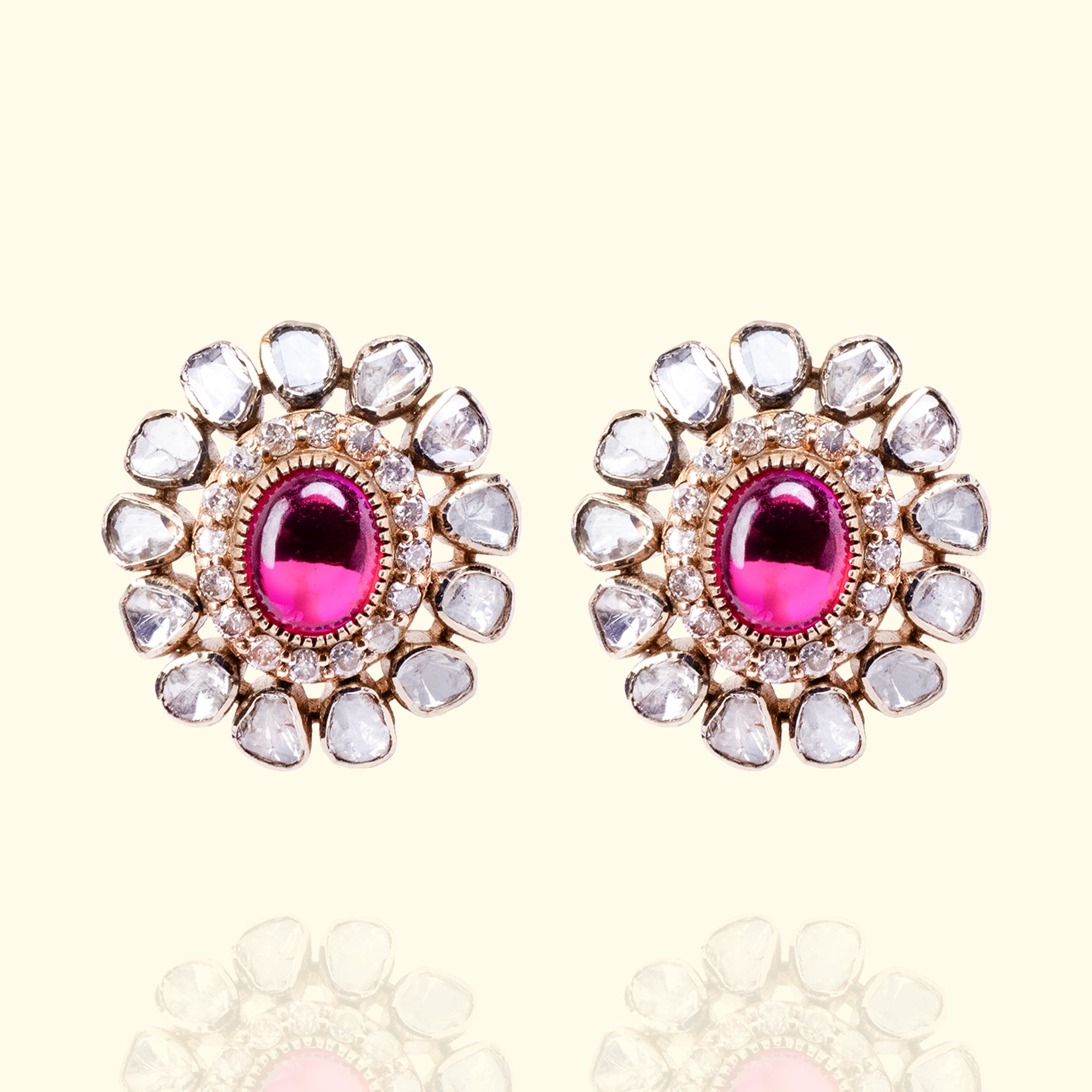 Zoora Polki Ruby Earrings