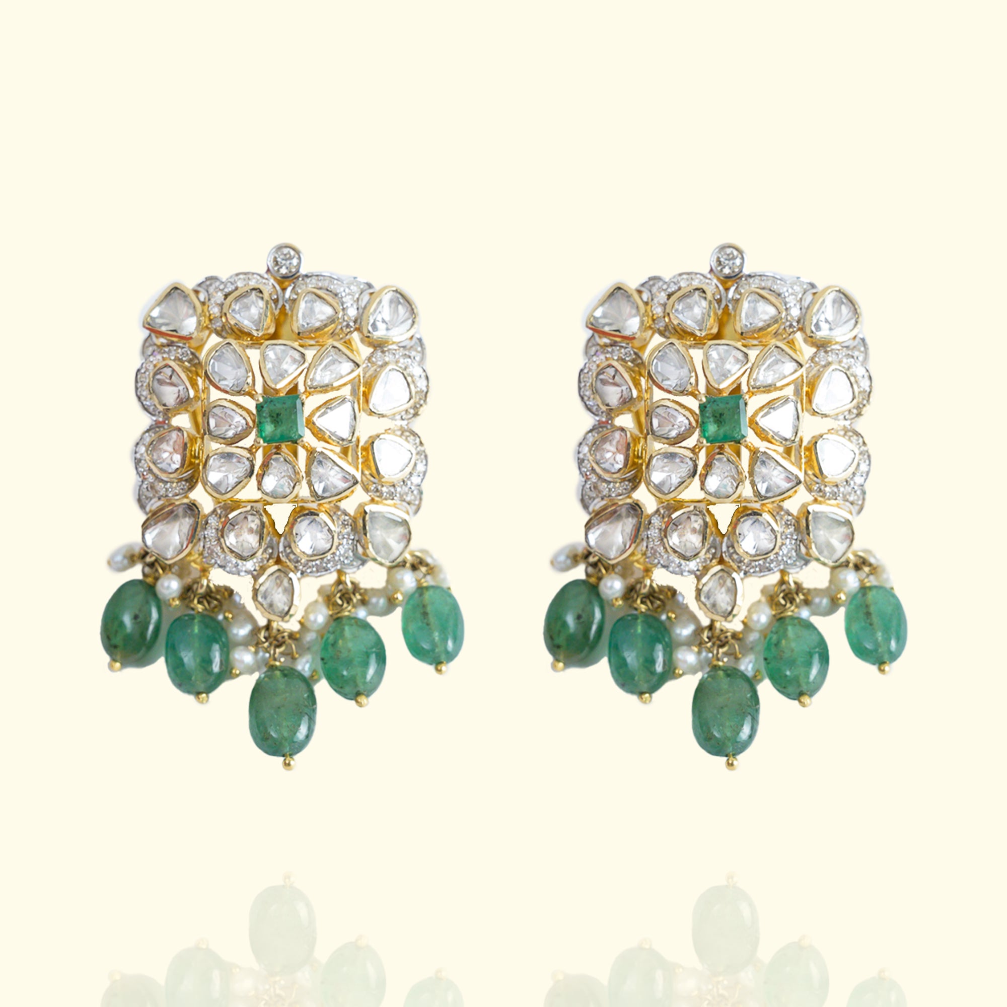 Zainab Polki Emerald Earrings