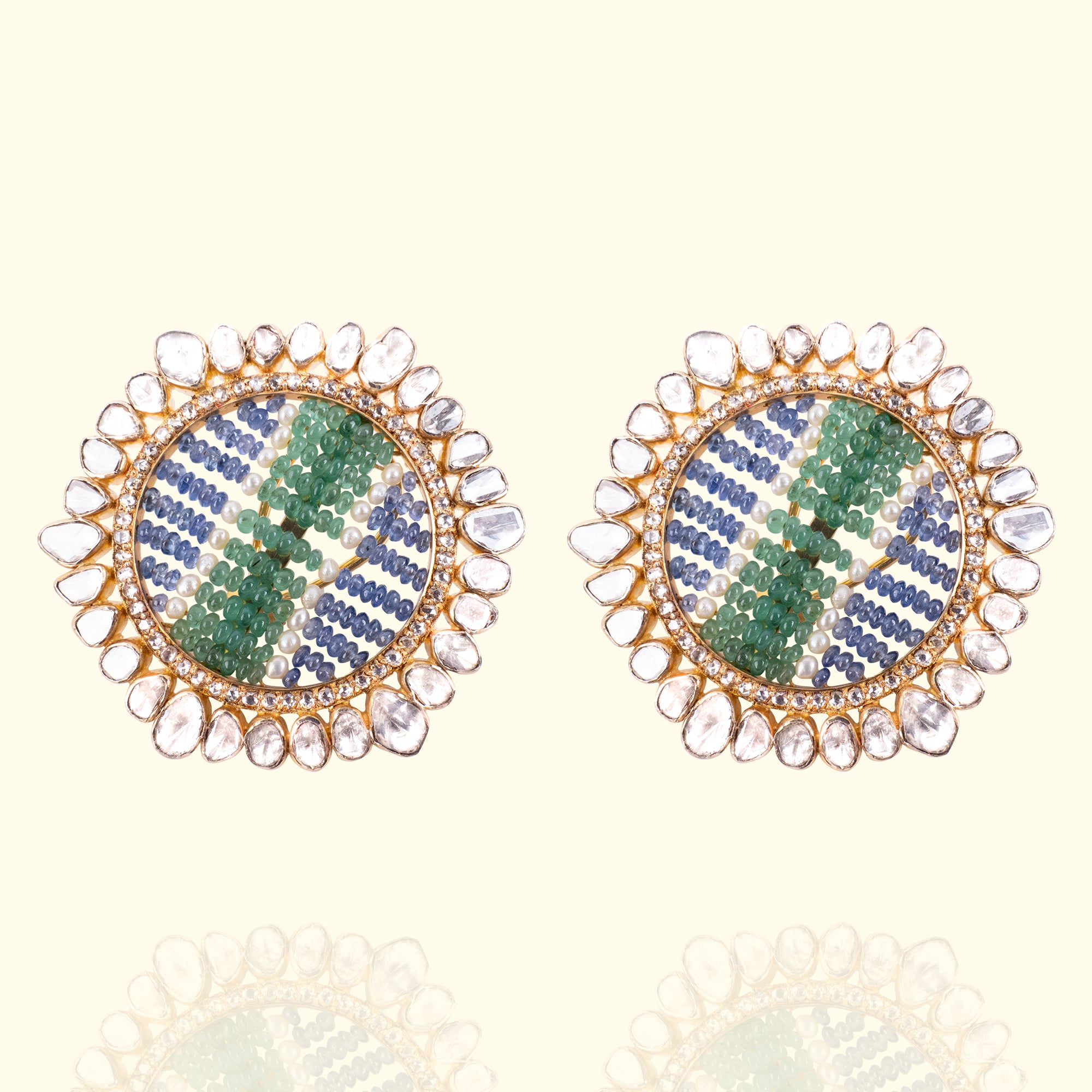 Atish Polki Emerald Earrings