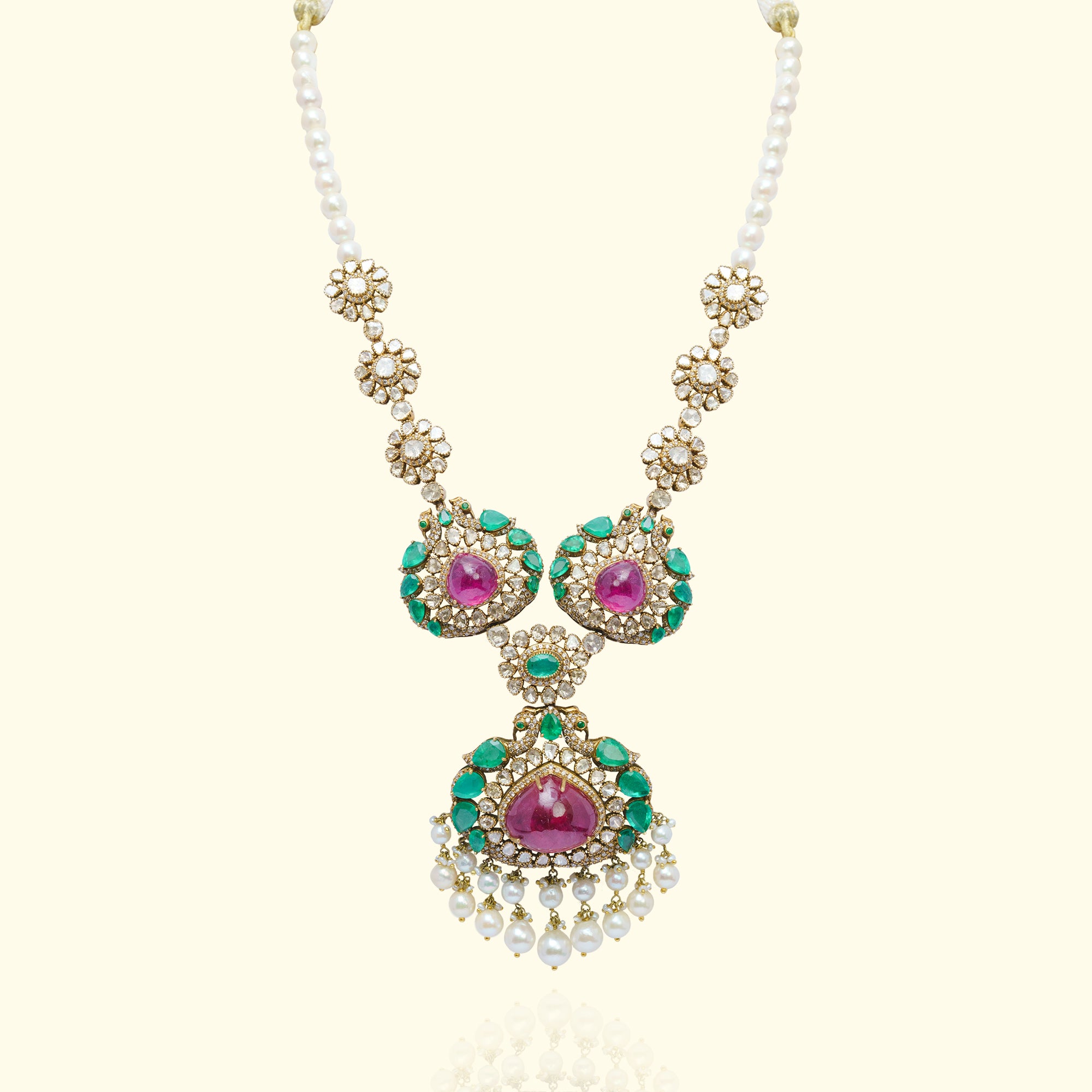 Kainat Polki Ruby Emerald Necklace