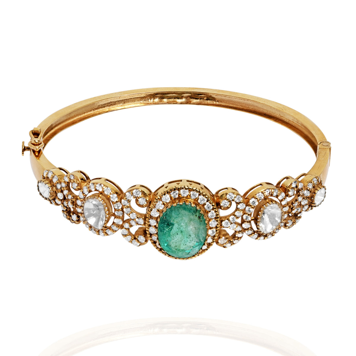Riyasat Polki Emerald Bangle