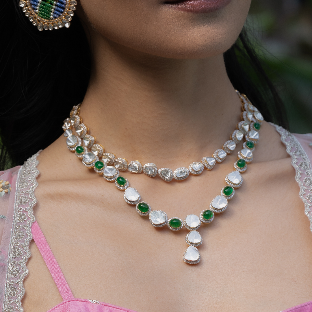 Izara Polki emerald Necklace