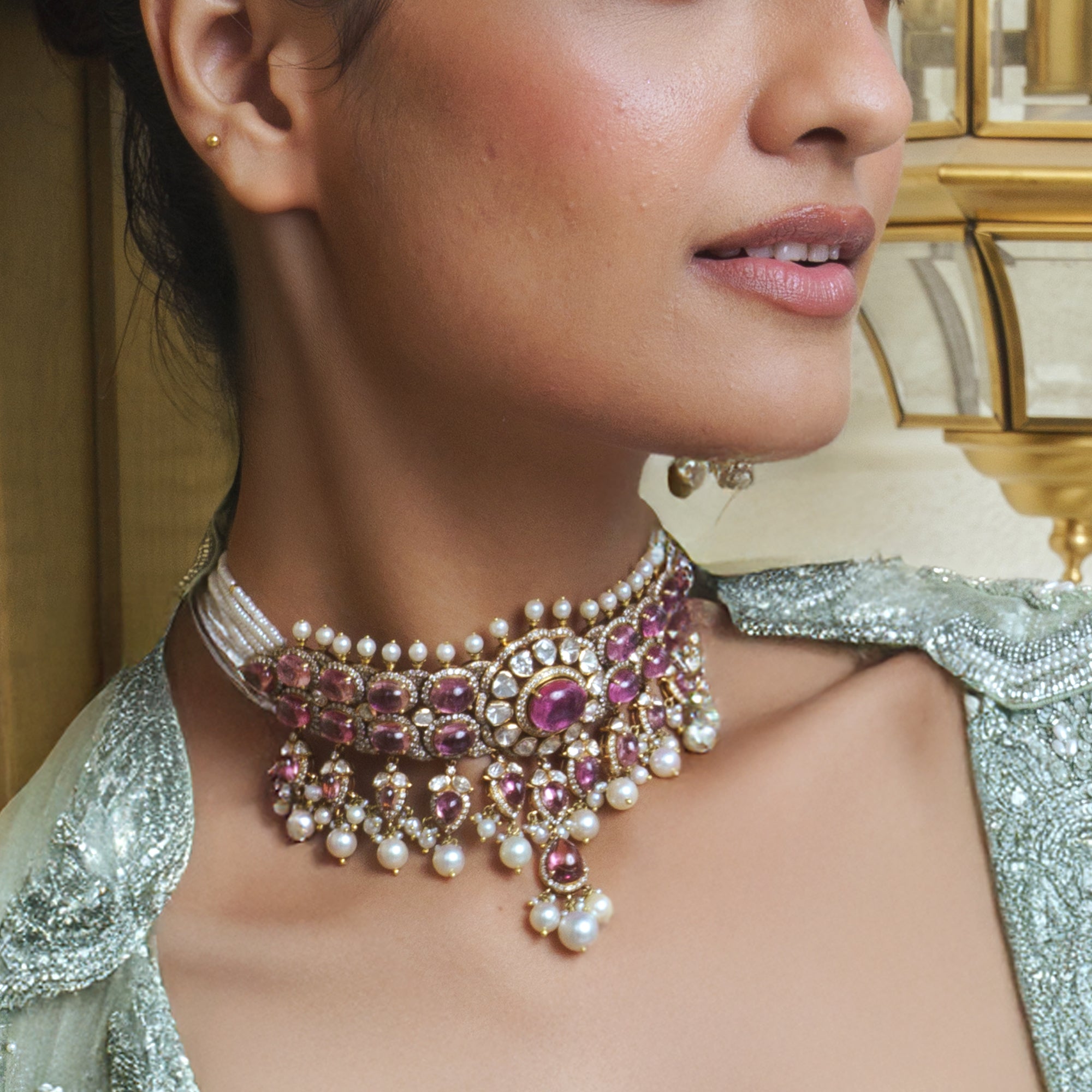 Anara Polki tourmaline Choker