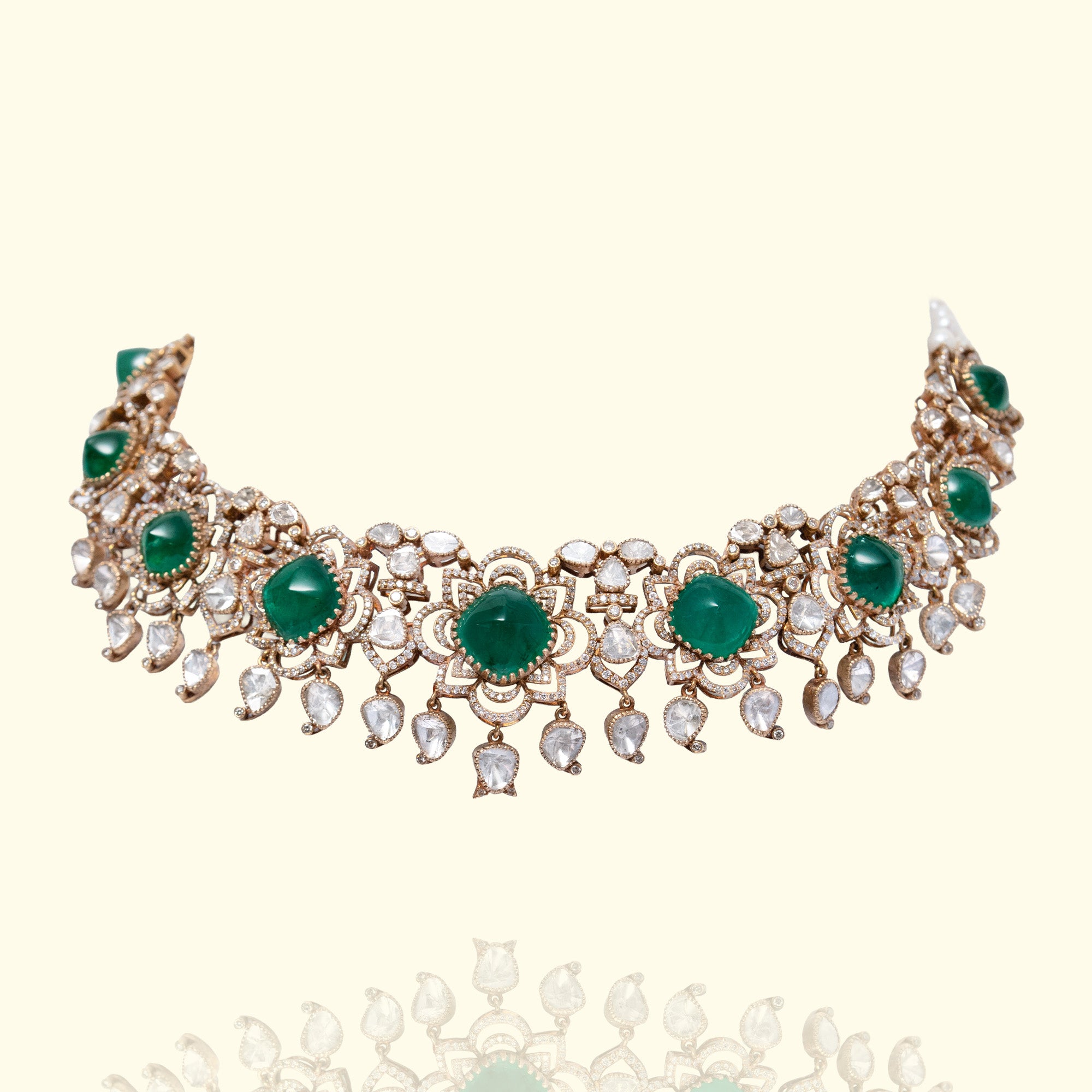 Sagarika Polki Emerald Necklace