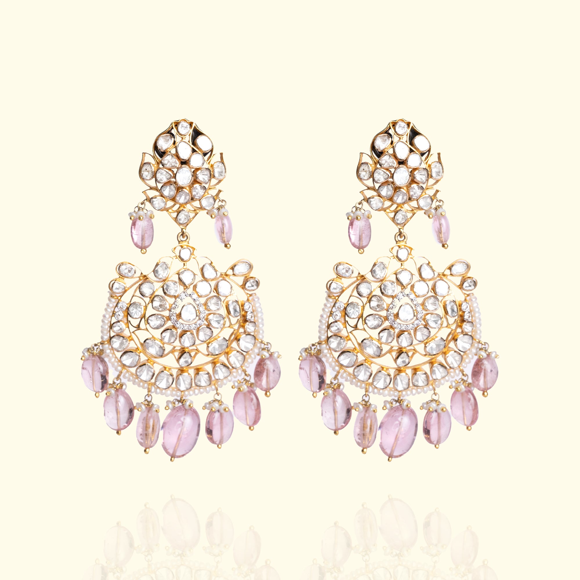 Rumzi Polki Morganite Chandbalis