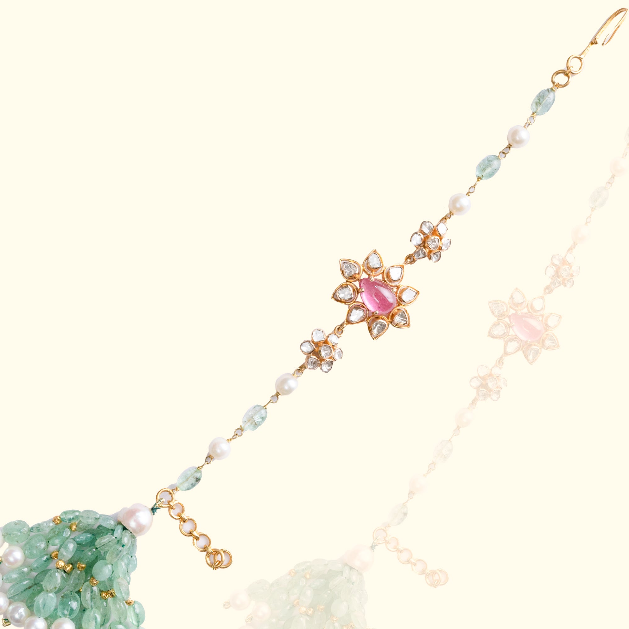 Adaa Polki tourmaline Emerald  Bracelet