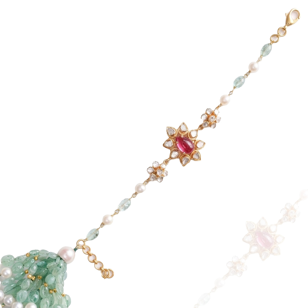 Adaa Polki tourmaline Emerald  Bracelet