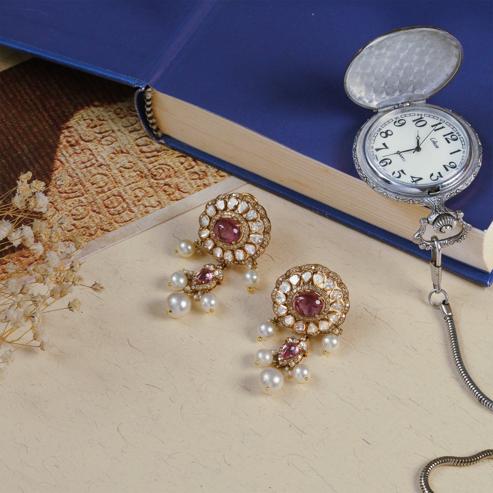 Anara Polki Tourmaline Earrings