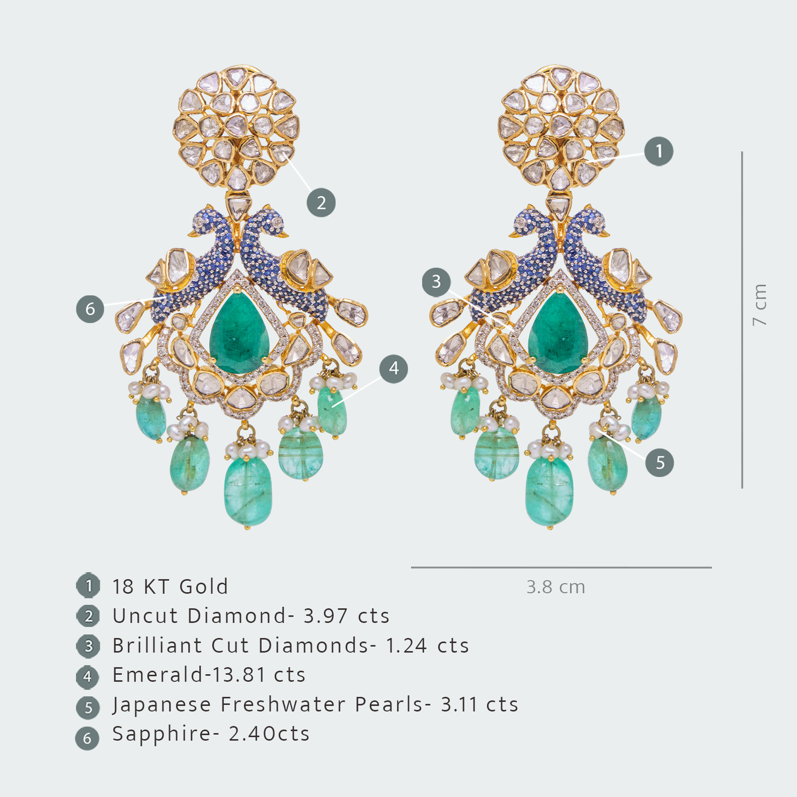 Peacock Flower Earrings