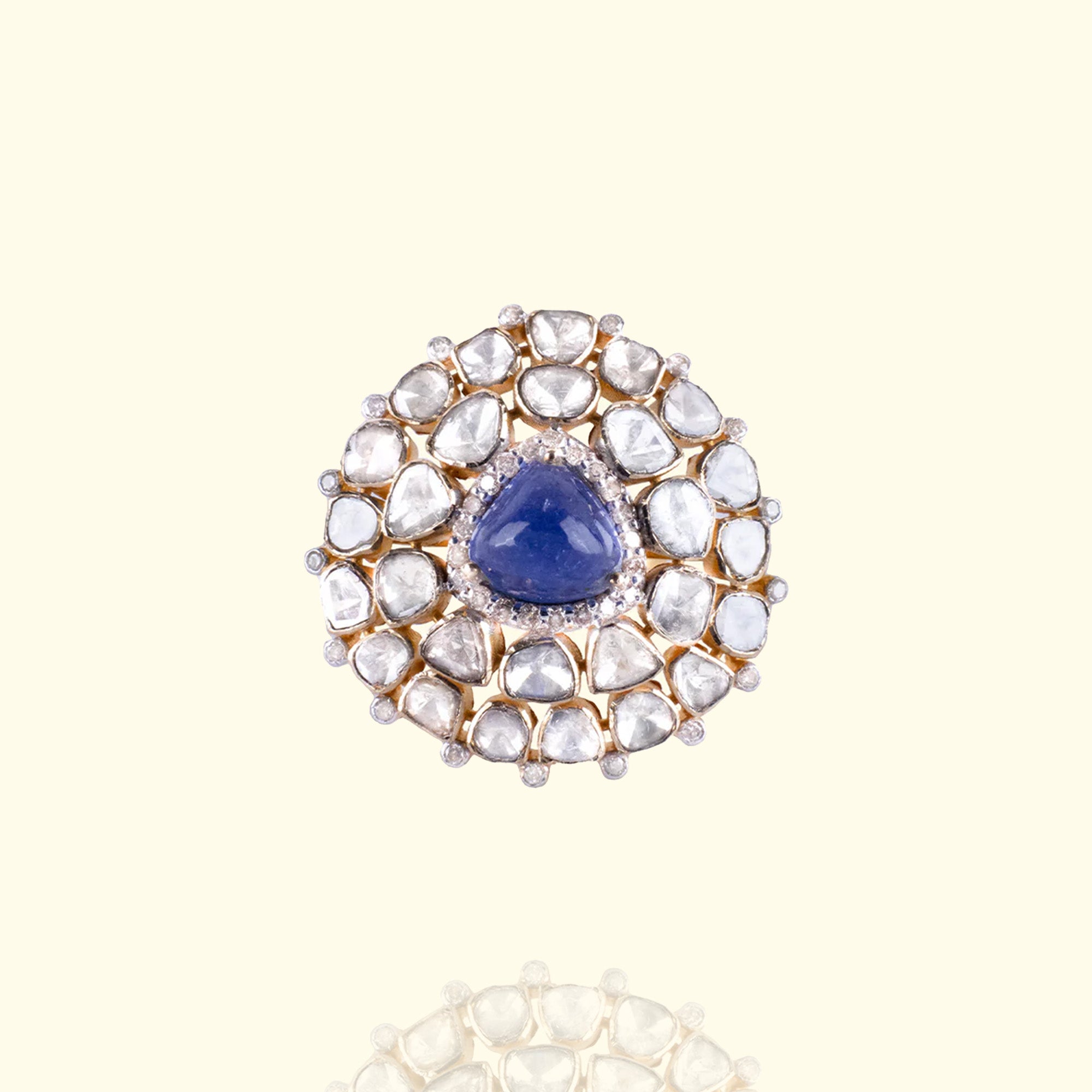 Zavain Polki tanzanite Ring