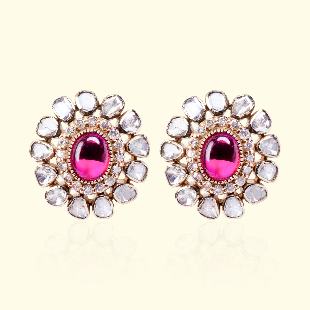 Zoora Ruby Polki Earrings