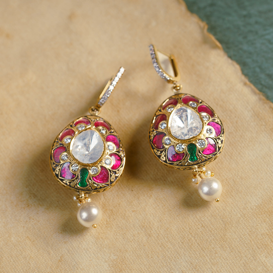Mahira Polki Ruby Earrings