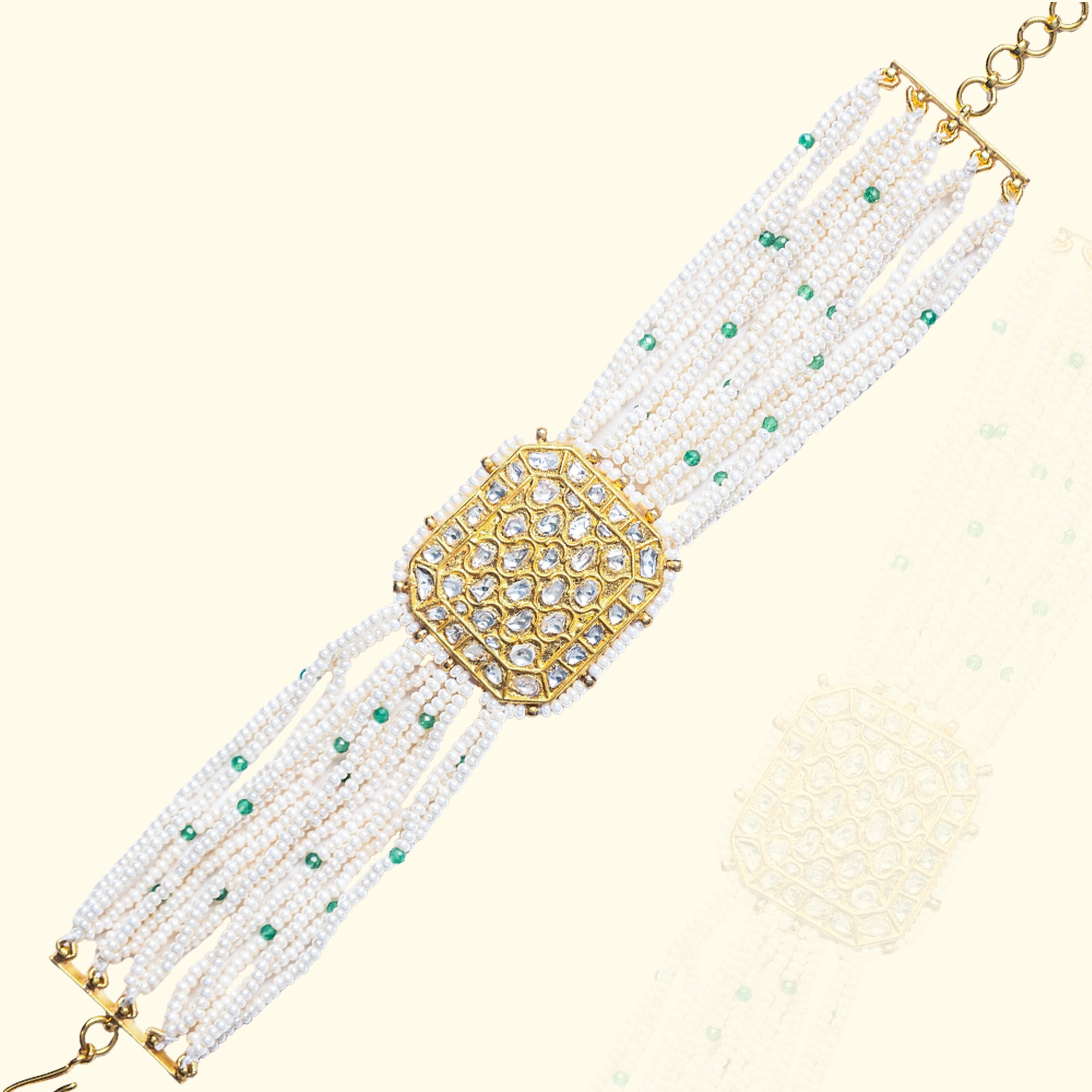 Advika Polki Emerald Bracelet