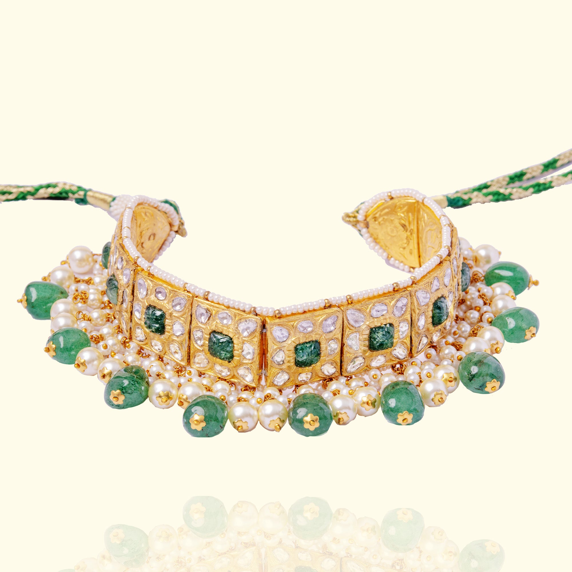 Nadia Polki emerald Choker