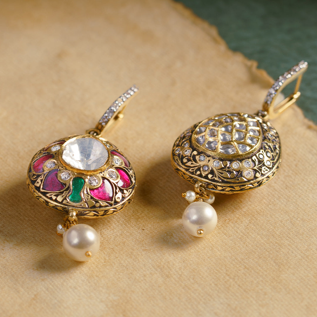 Mahira Polki Ruby Earrings