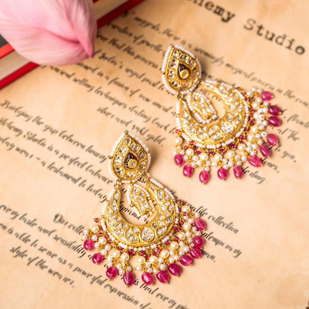 Mehrunnisa Polki Ruby Chandbalis