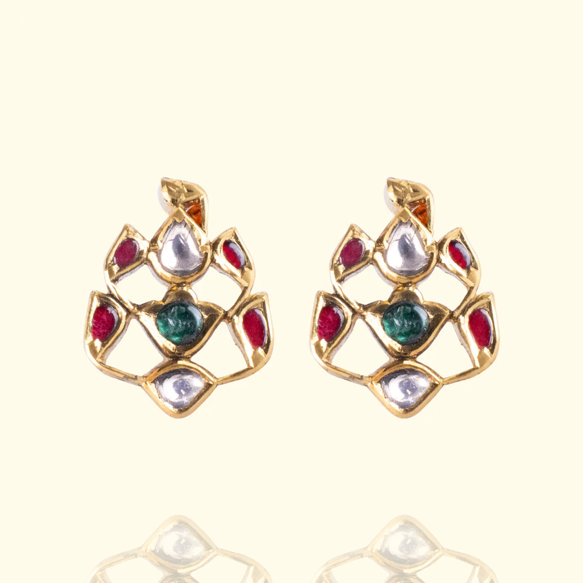 Kumud Polki Emerald Ruby Earrings