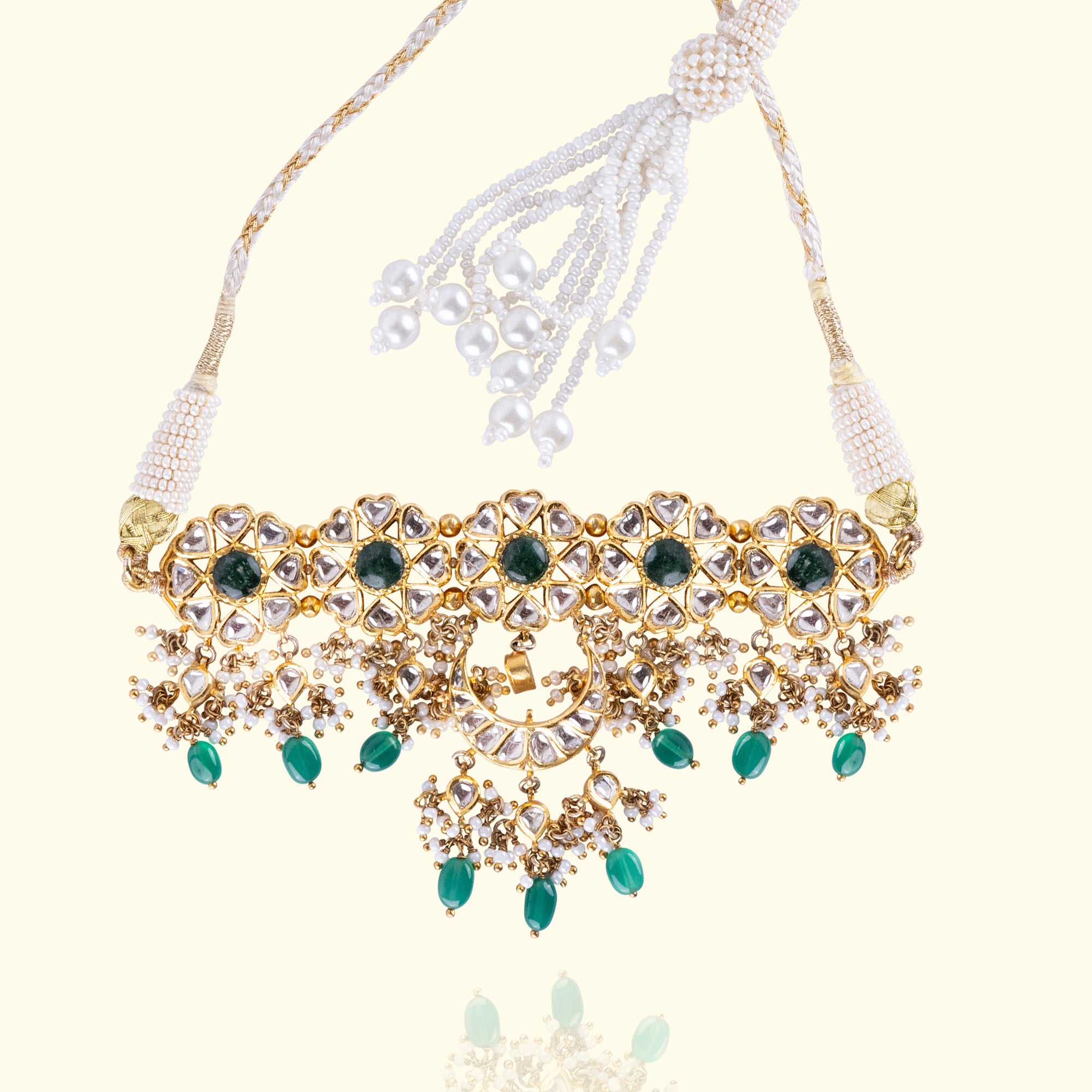 Dhara Polki emerald necklace