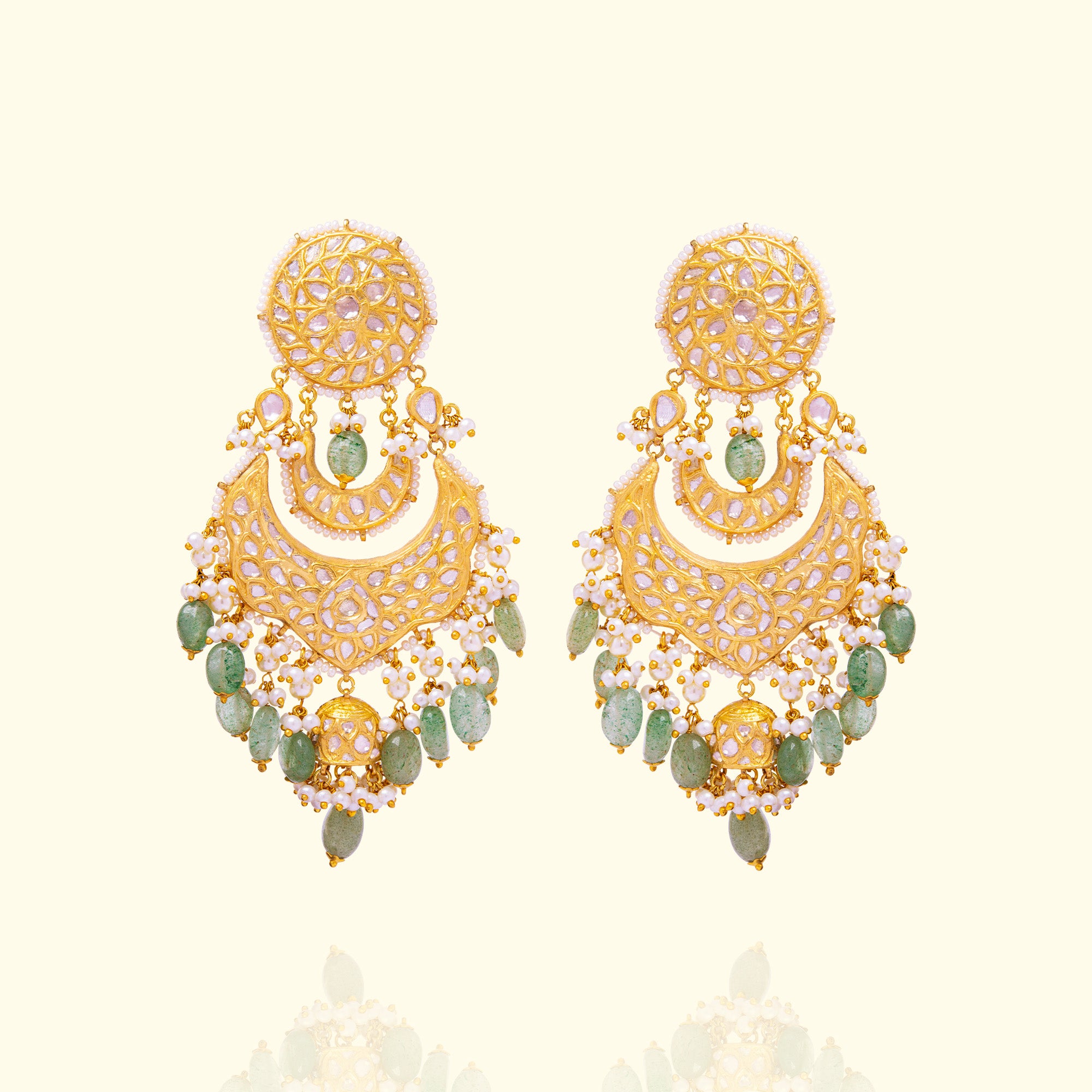 Zara Polki Emerald Chandbalis