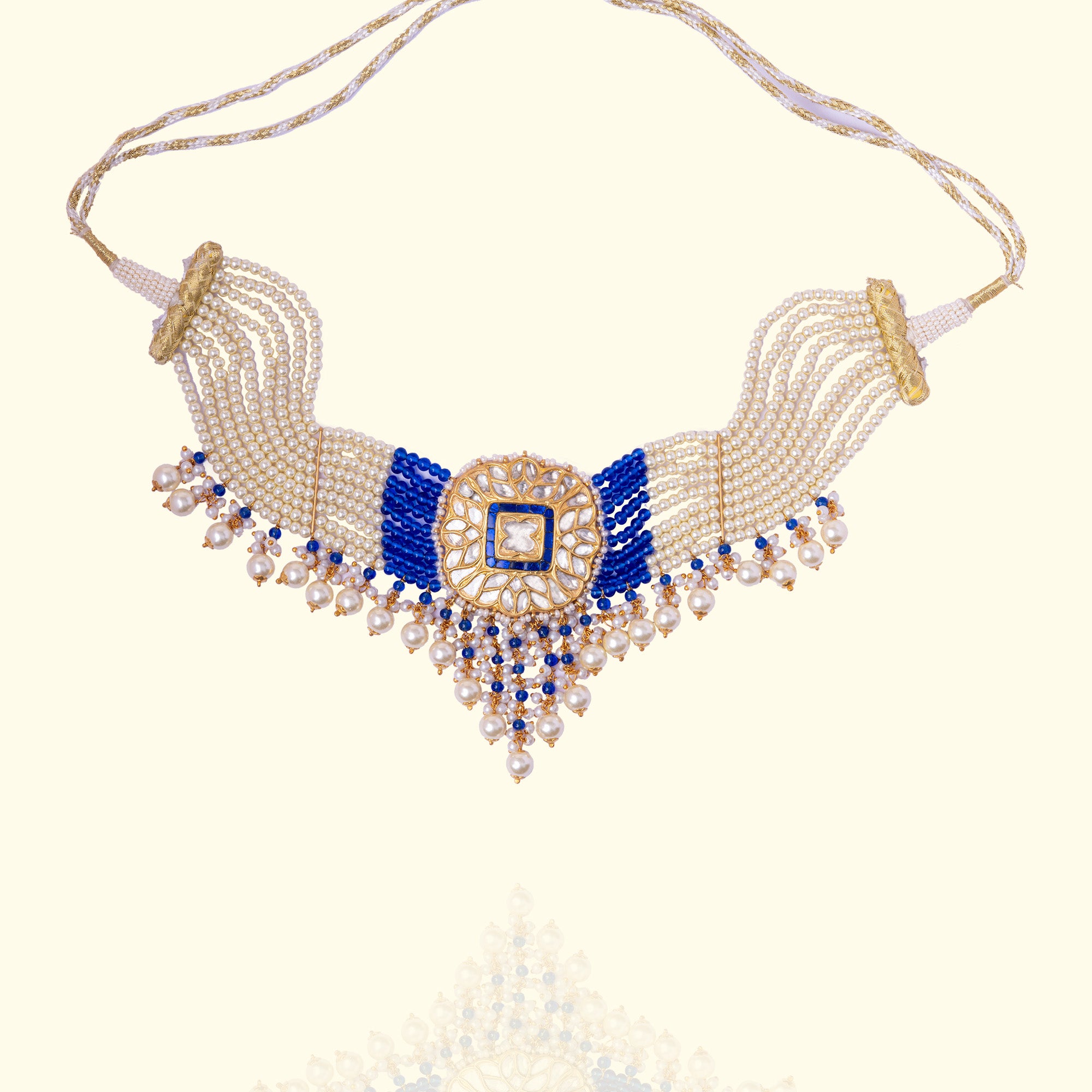 Blue Moon Polki sapphire Choker