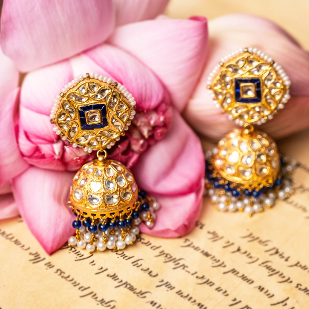 Falguni polki Sapphire Jhumkas