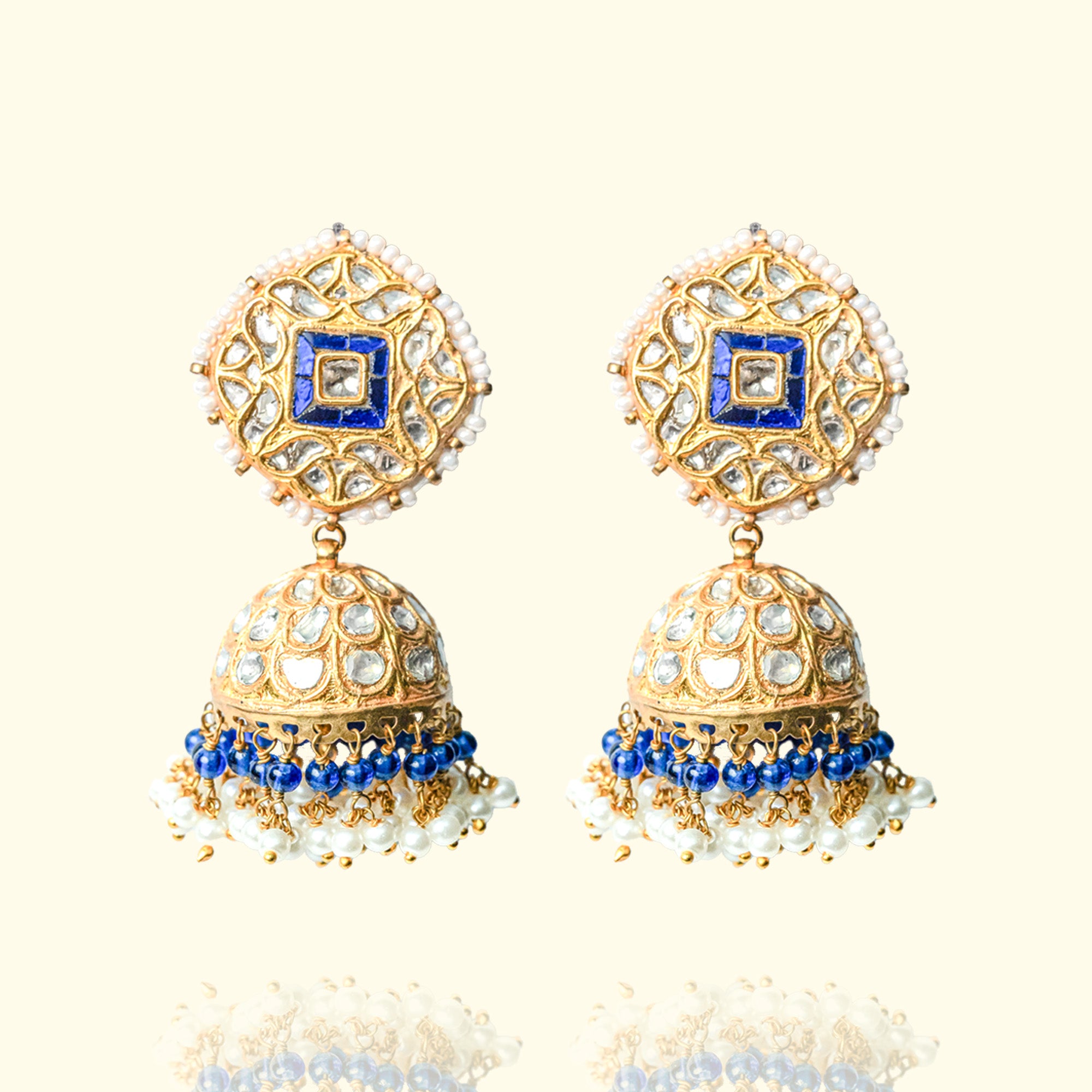 Falguni polki Sapphire Jhumkas
