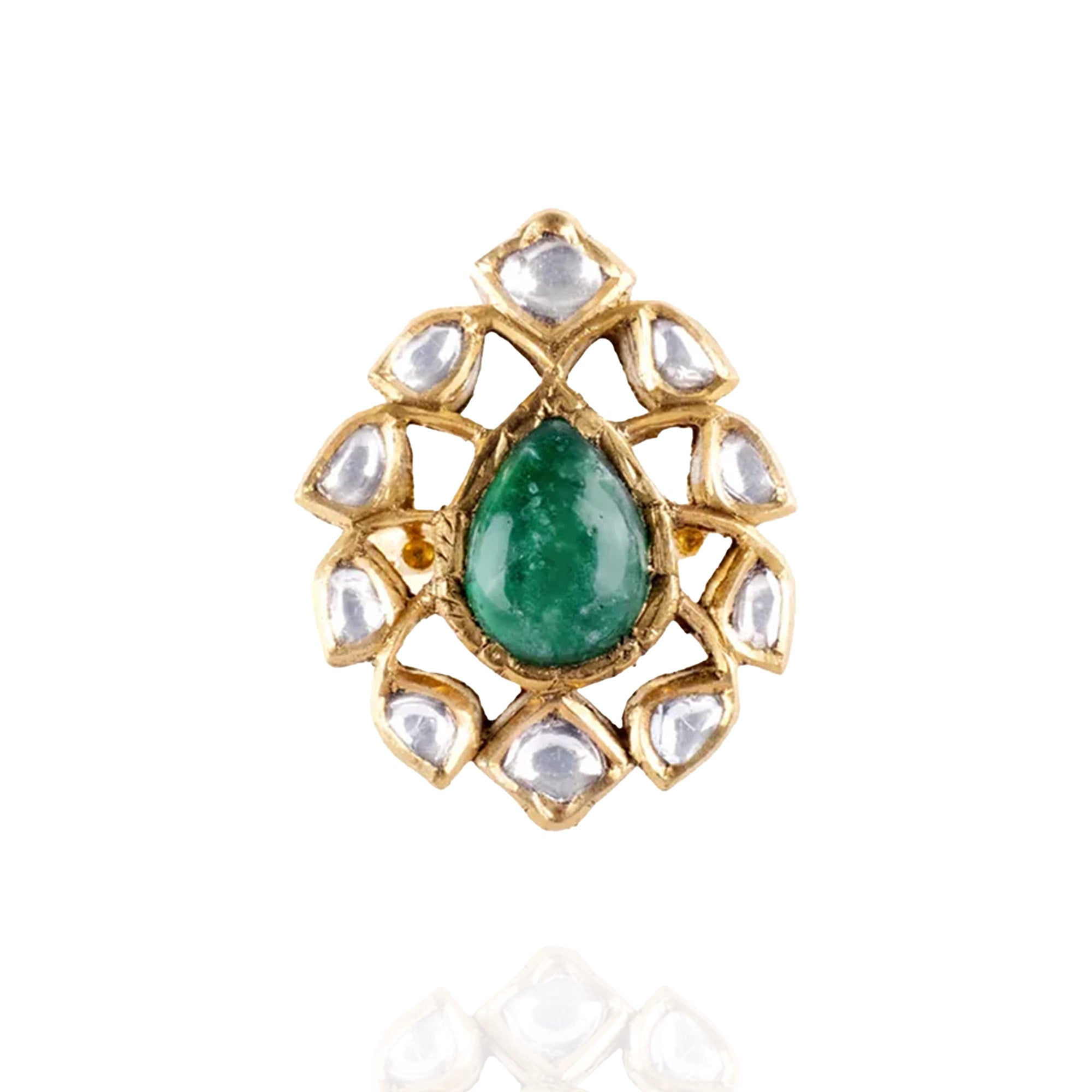 Hayat Polki emerald Ring