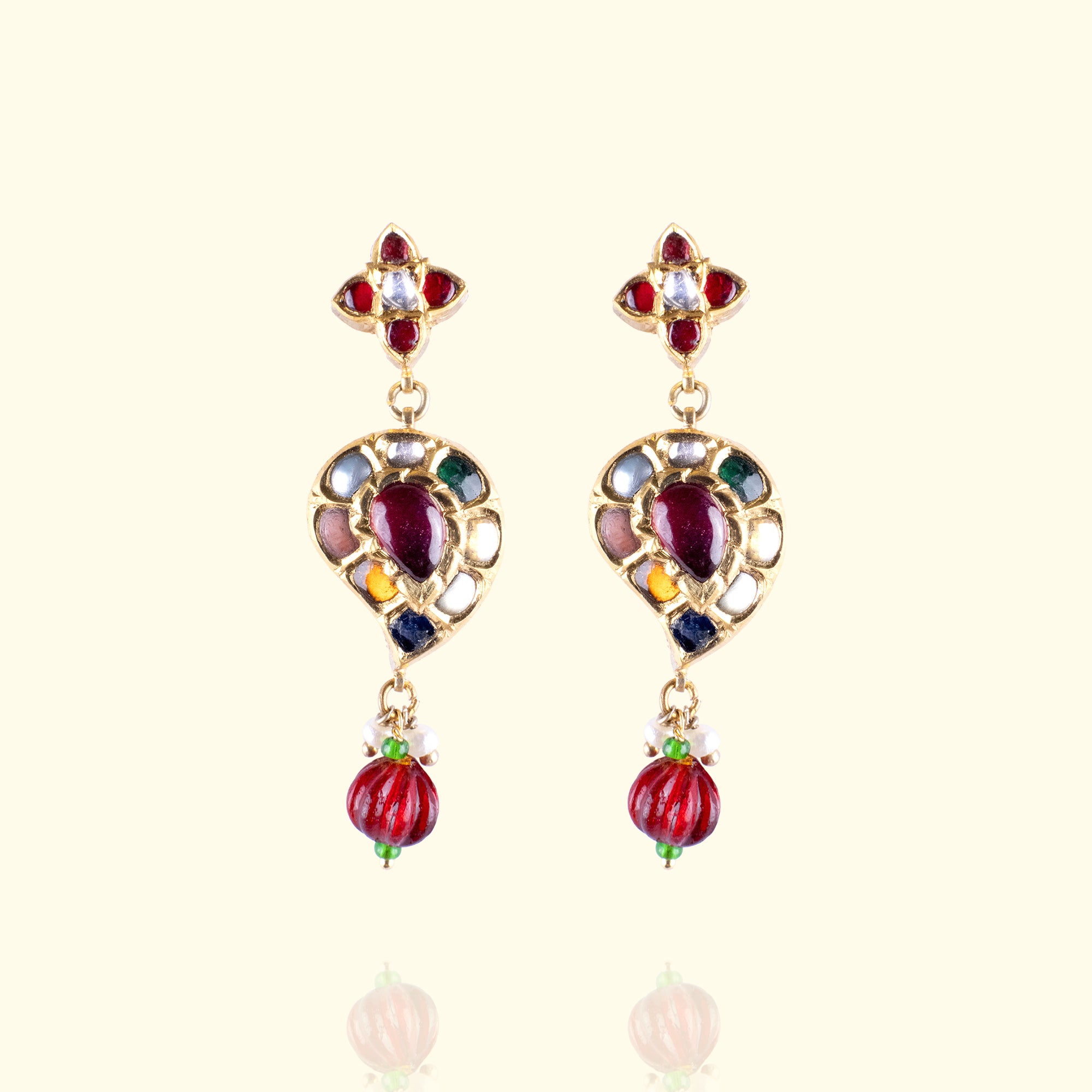 Rewa Polki Navratan Earrings