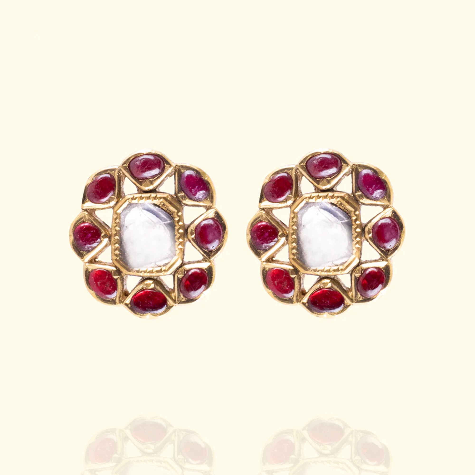 Zuri Polki Ruby Earrings