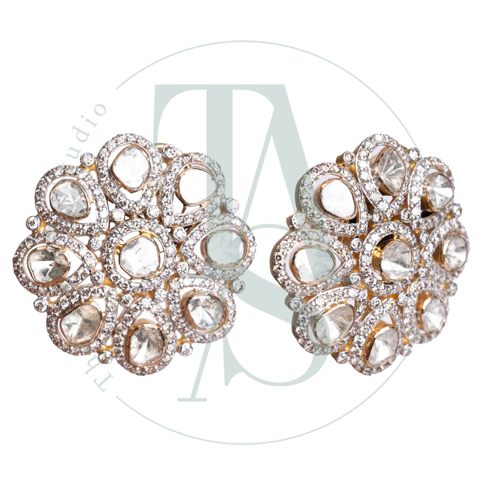Osha Flower Uncut Diamond Earrings
