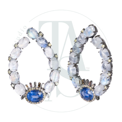 Albinia Sapphire and Moonstone Earrings