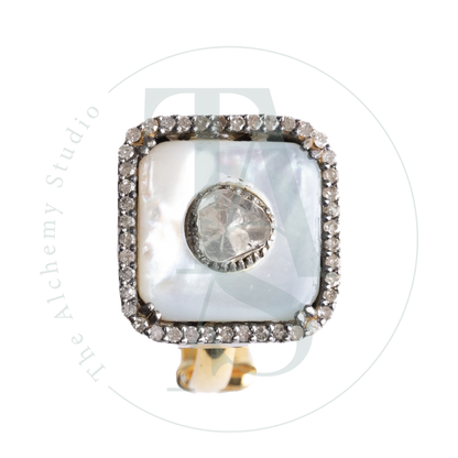Donella Mother of Pearl and Uncut Diamond Ring
